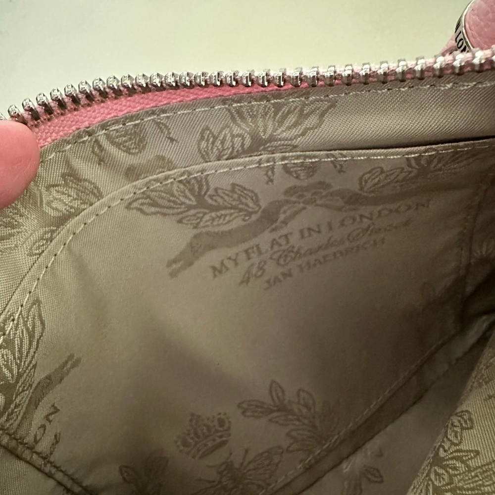 My Flat in London - Letters to the Queen Pink Leather Wristlet - Picture 8 of 9